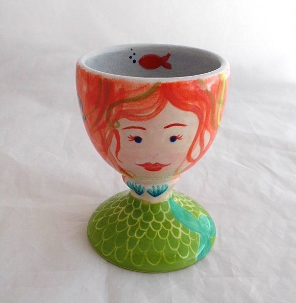 Ceramic egg shop cups to paint