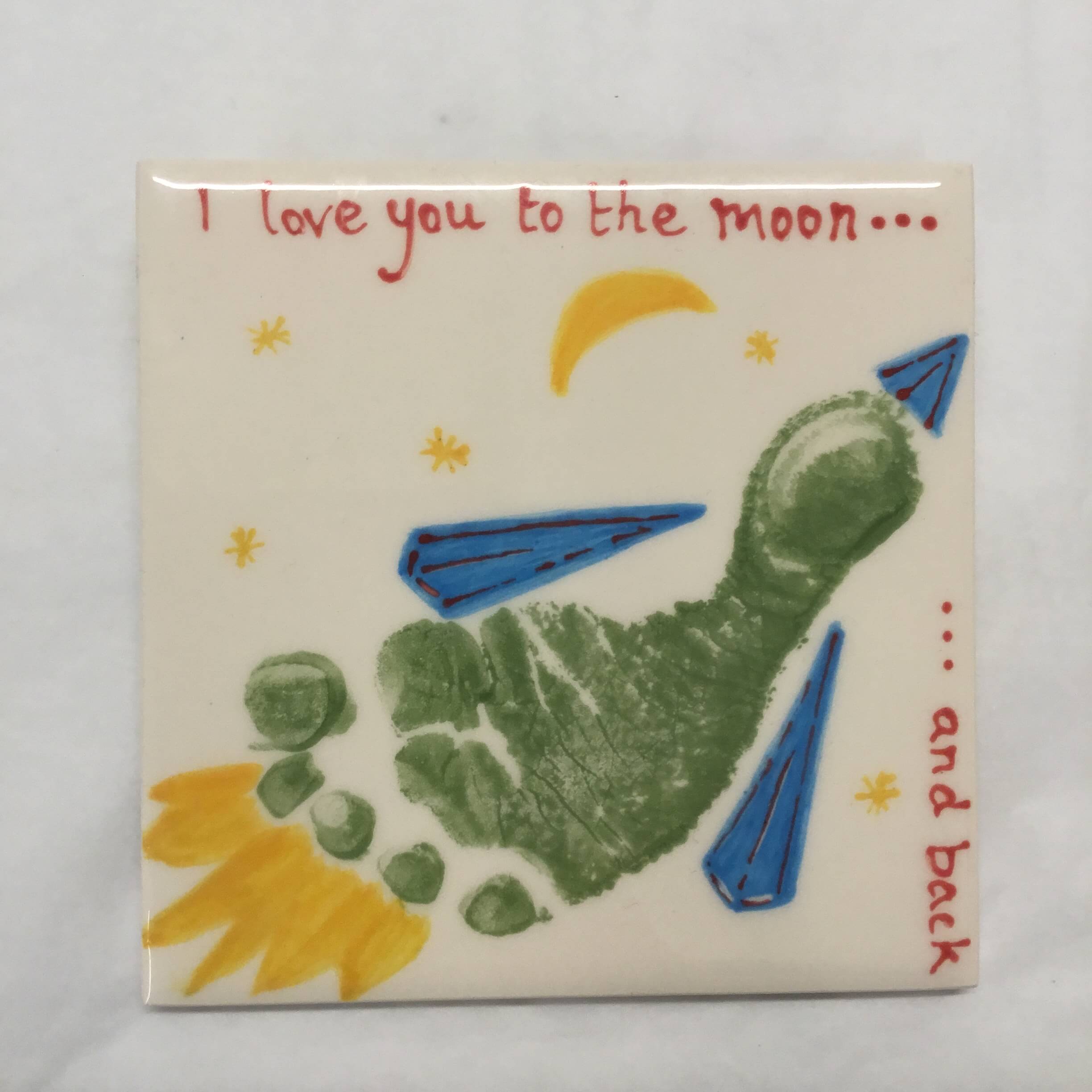 4 Inch Tile - rocket baby footprint