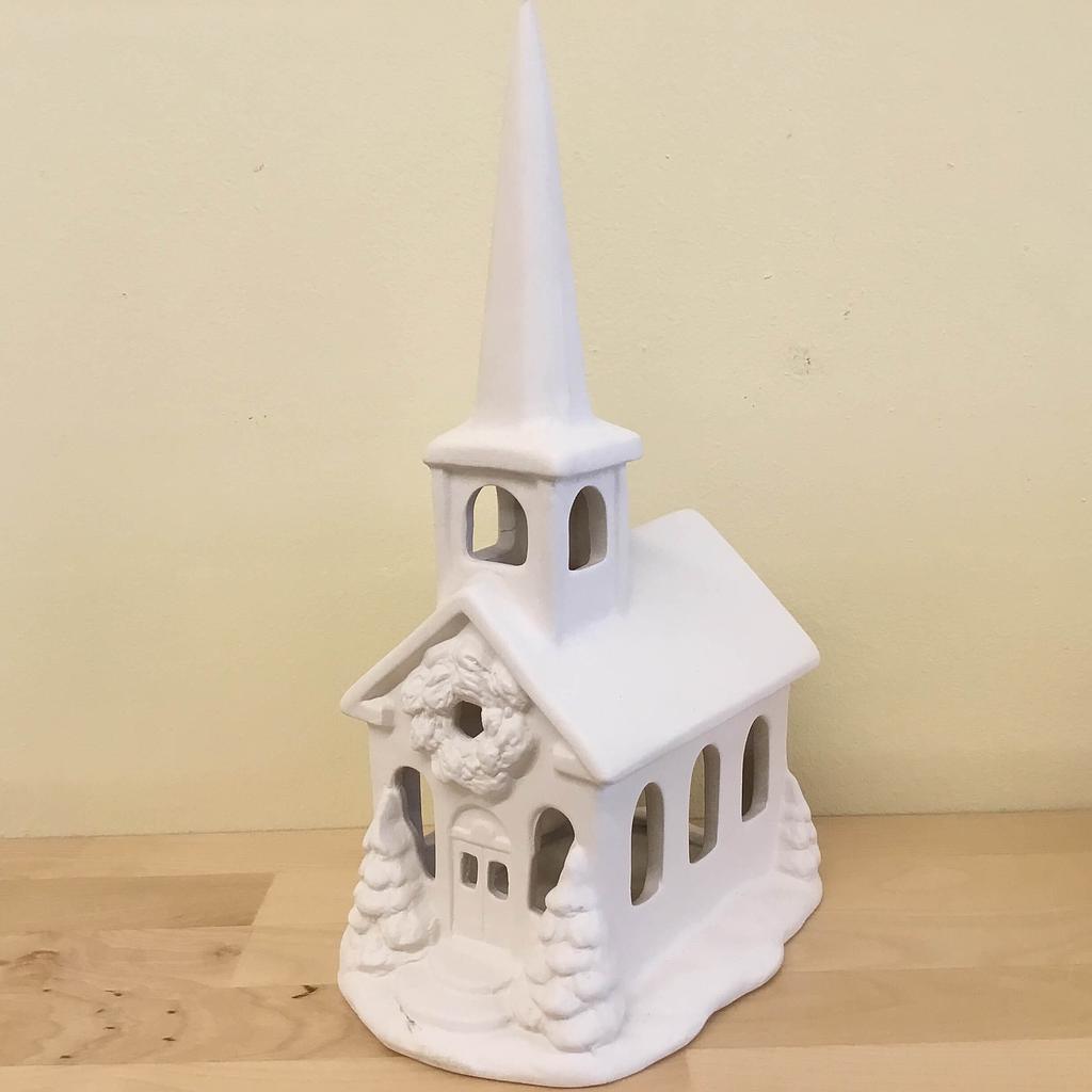 Holiday Village Church Lantern (27.9cm H x 15.9cmL x 11.4cm W)