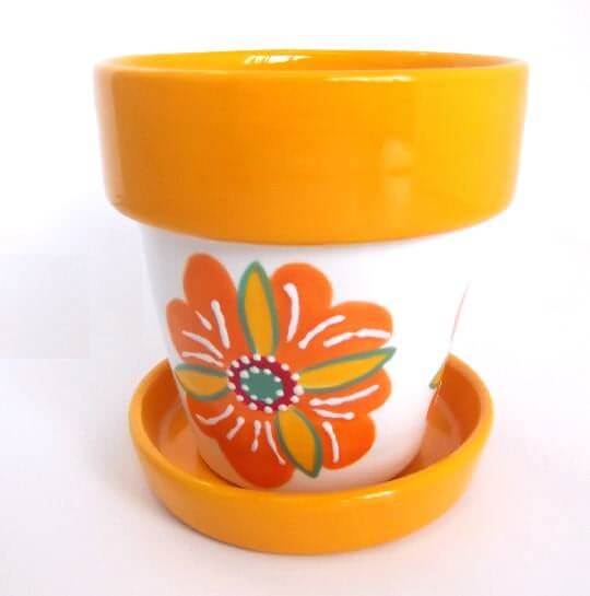 Small Flower Pot (10.2cm H) &amp; Base